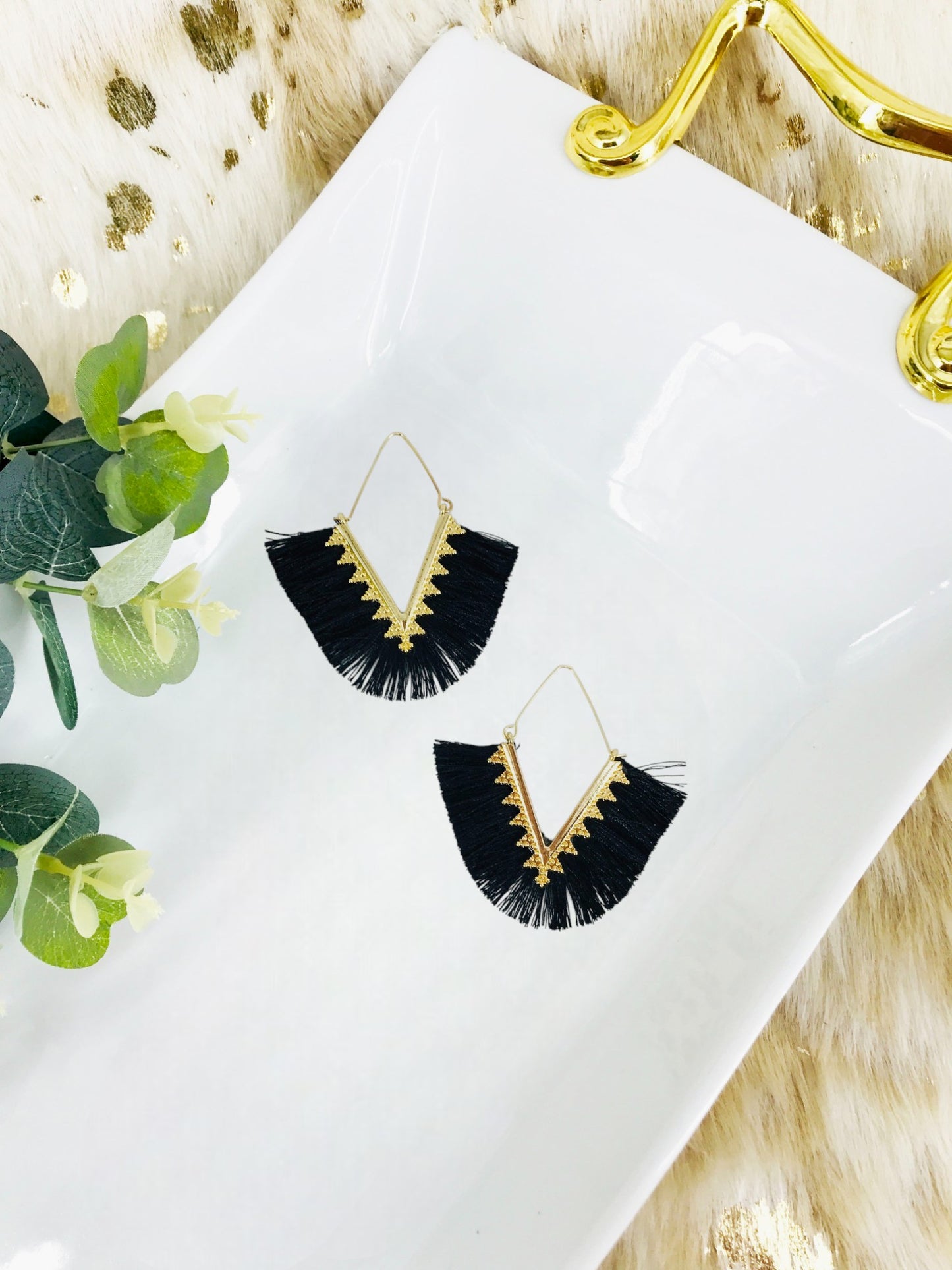 Bohemian Triangle Tassel Earrings - E19-2720