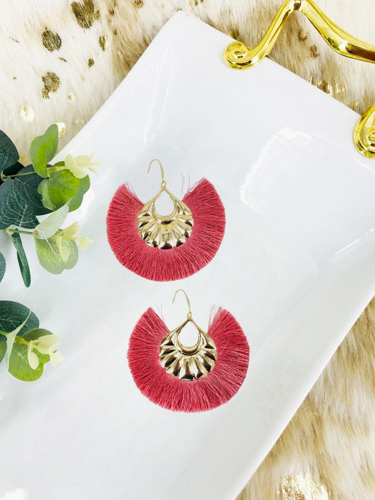 Large Fan Shaped Tassel Earrings - E19-2762