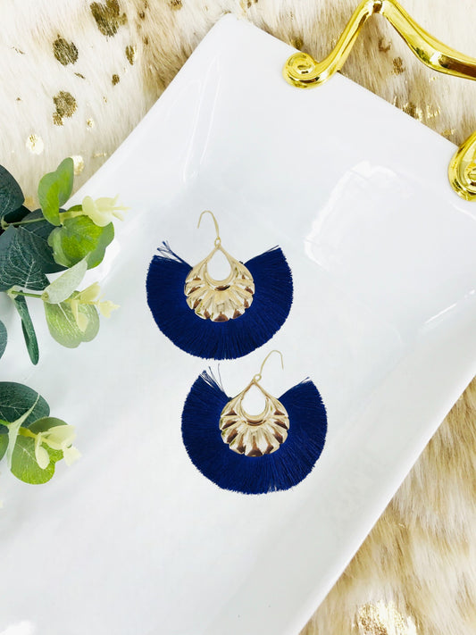 Large Fan Shaped Tassel Earrings - E19-2771