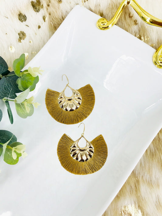 Large Fan Shaped Tassel Earrings - E19-2780