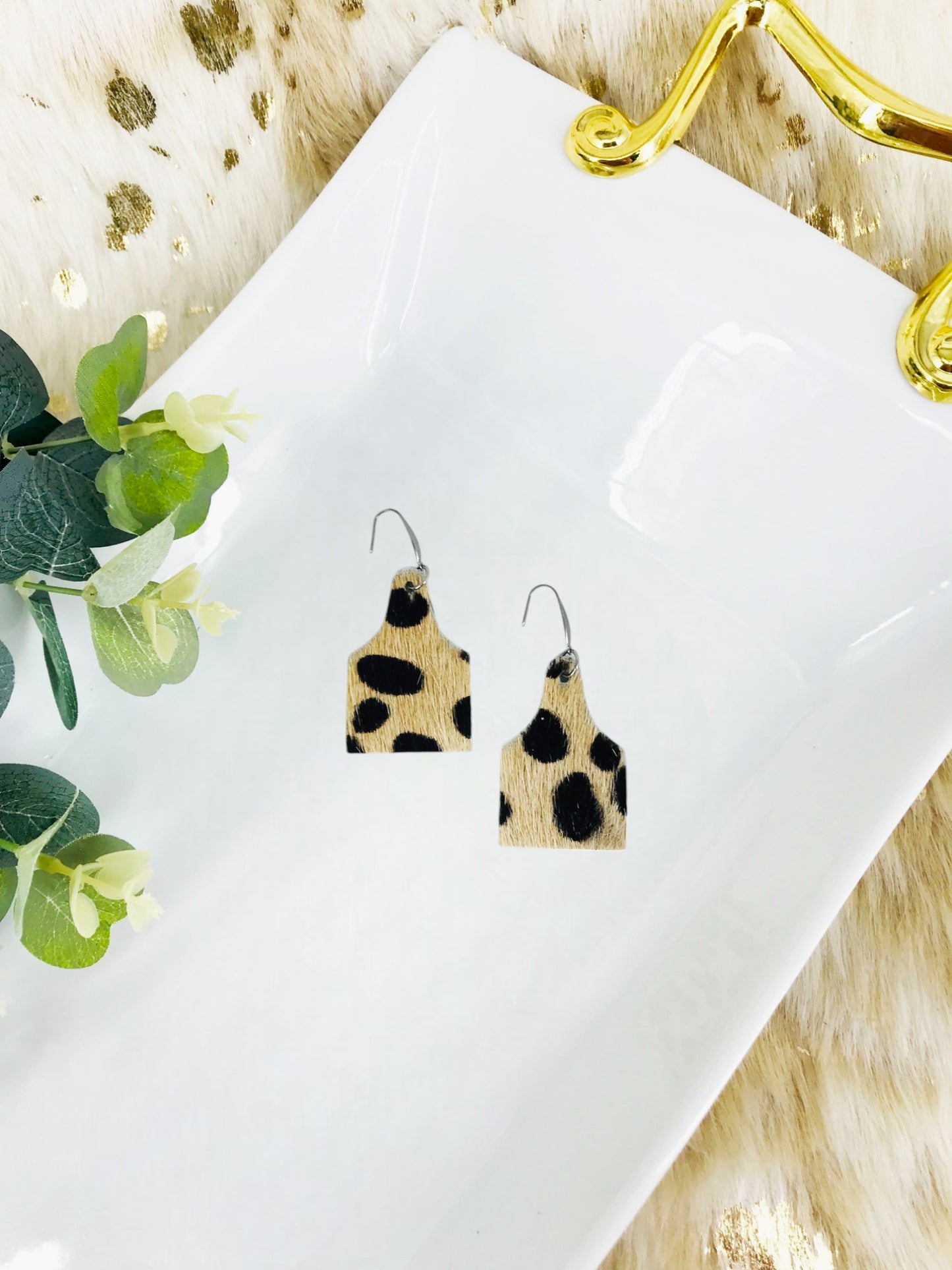 Hair On Leather Earrings - E19-2790