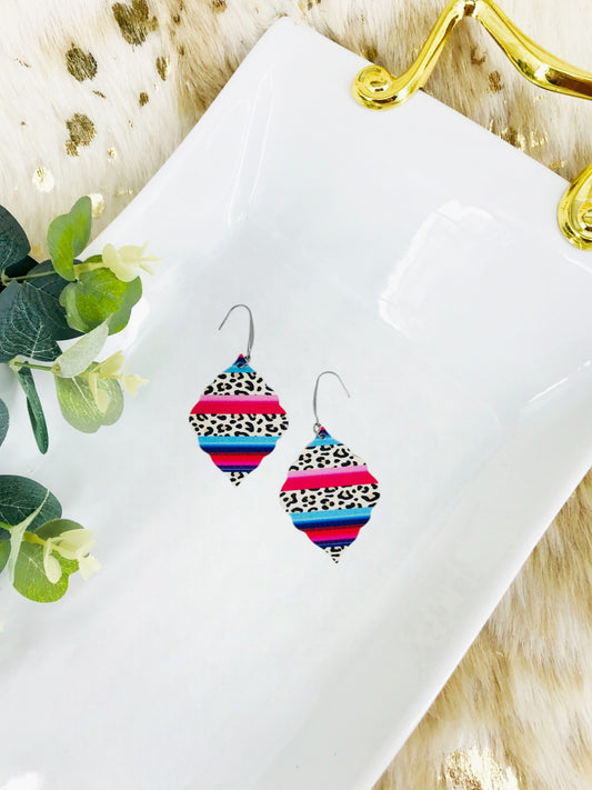 Cheetah Faux Leather and Natural Cork Earrings - E19-2802