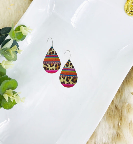 Wild Embossed Leopard Leather Earrings - E19-2807