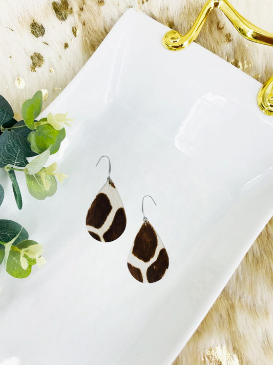 Exotic Hair On Leather Earrings - E19-2809
