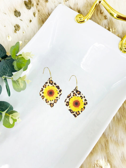 Sunflower Genuine Leather and Cork Earrings - E19-2814
