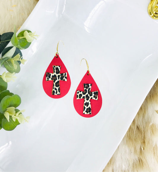 Layered Genuine Leather Earrings - E19-2815