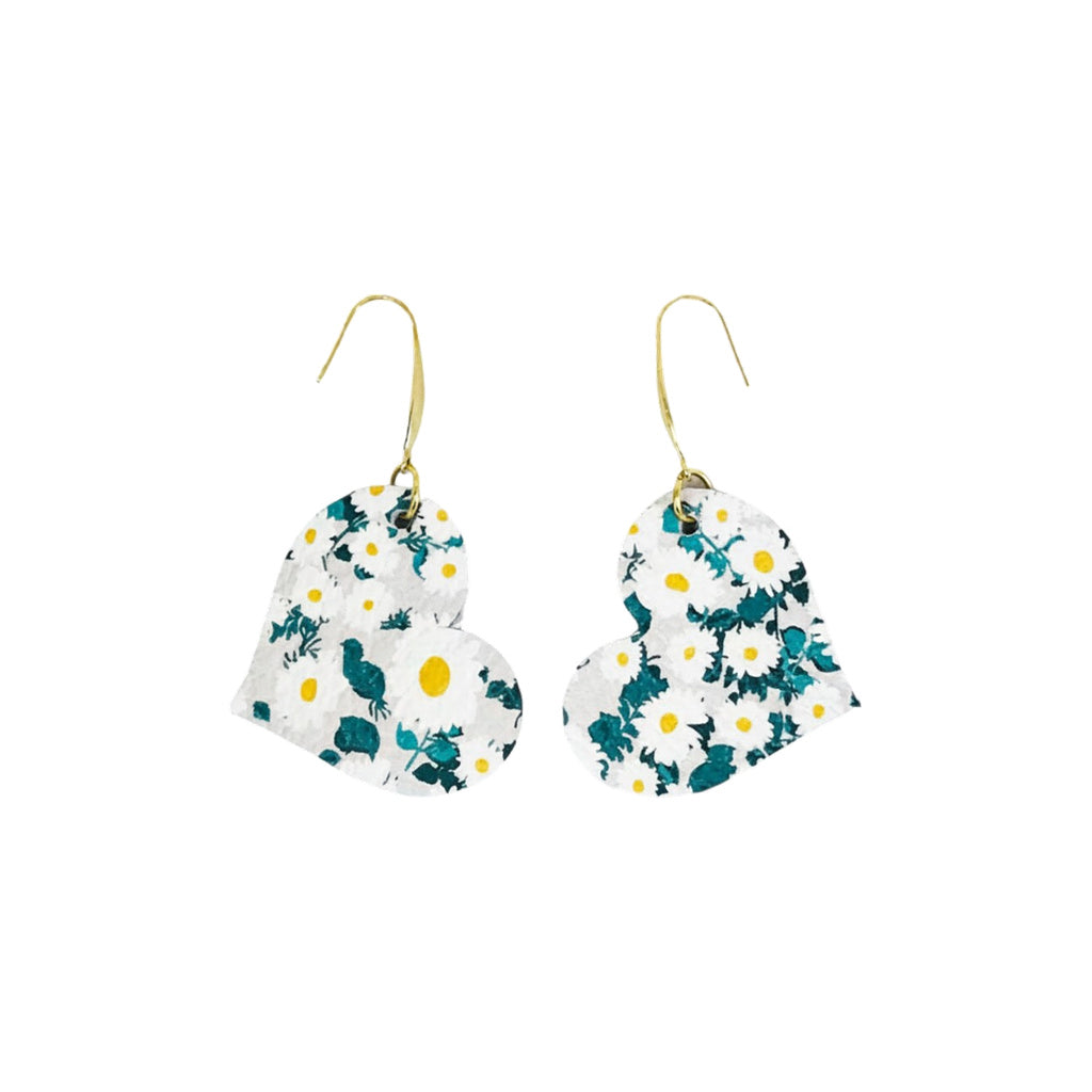 Simply Daisies Heart Earrings