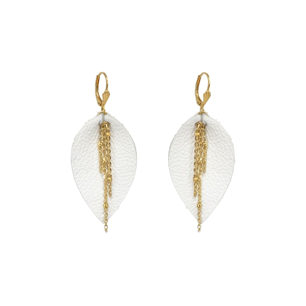 Divine Bright White Chain Accent Earrings