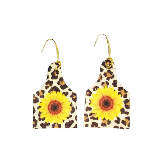 Sunflower & Wild Side Tag Earrings