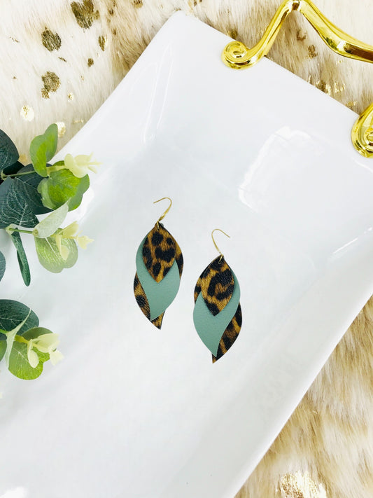 Leopard Faux Leather Layered Earring s- E19-2864