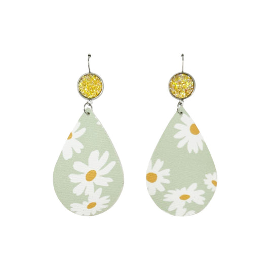 Golden Daisy Faux Druzy Earrings