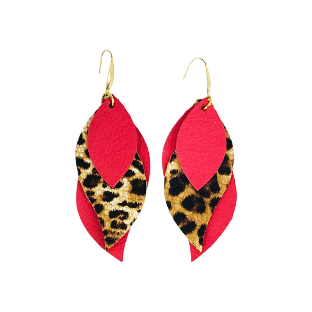 Coral Wild Side Layered Earrings