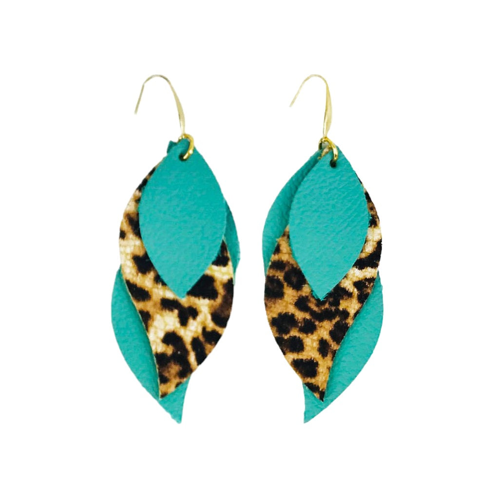 Aqua Wild Side Layered Earrings