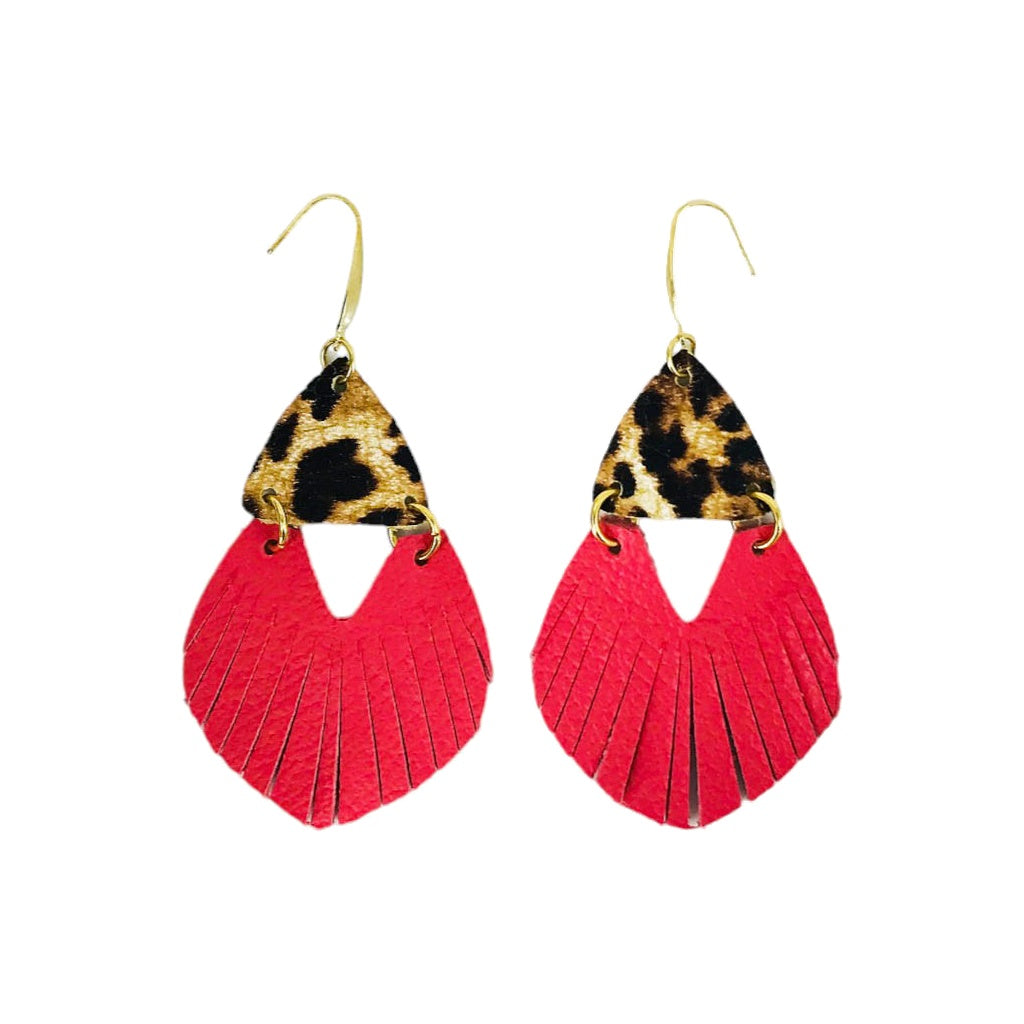 Coral Wild Side Fringe Earrings