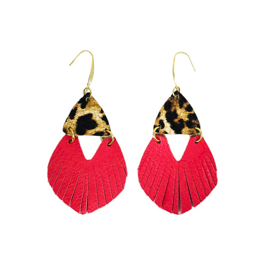Coral Wild Side Fringe Earrings