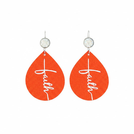 Coral Faith Statement Earrings