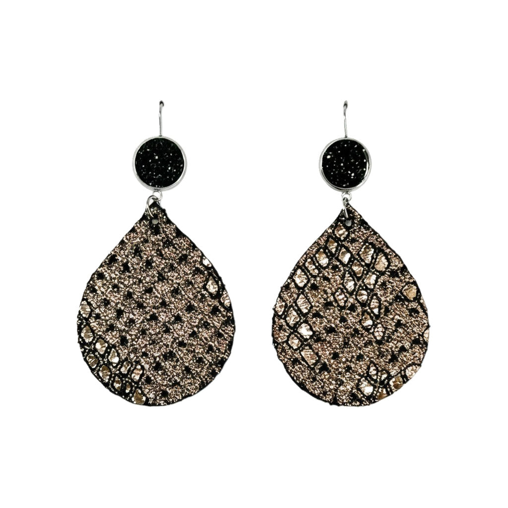 Mystic Rose Gold Python Earrings