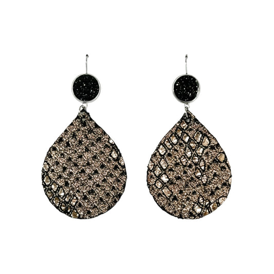 Mystic Rose Gold Python Earrings