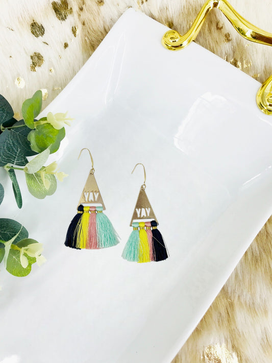 Multi-Color Tassel Pendant Earrings - E19-2914