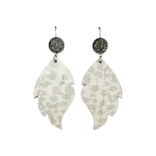 Smoky Shimmer Leopard Drop Earrings