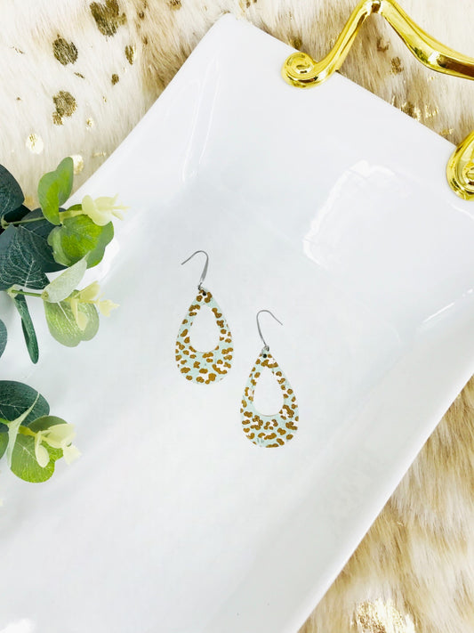Spotted Leopard Cork on Leather Earrings - E19-2930
