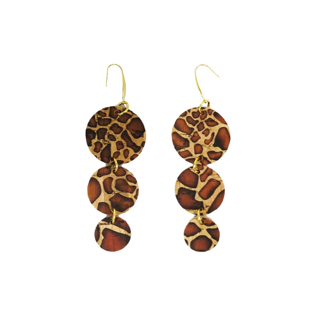 Giraffe Cork Drop Earrings