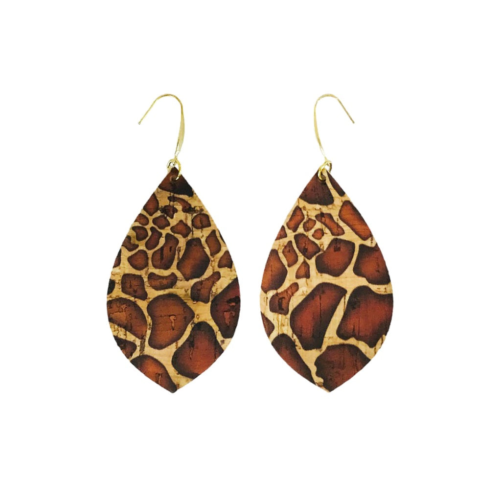 Giraffe Cork Statement Earrings