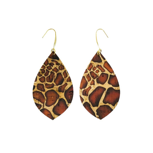 Giraffe Cork Statement Earrings