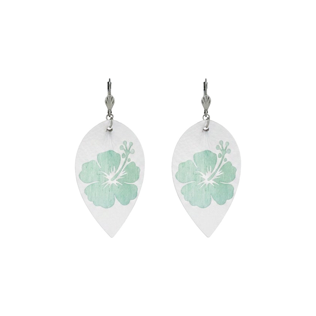 Gradient Hibiscus Petal Leather Earrings