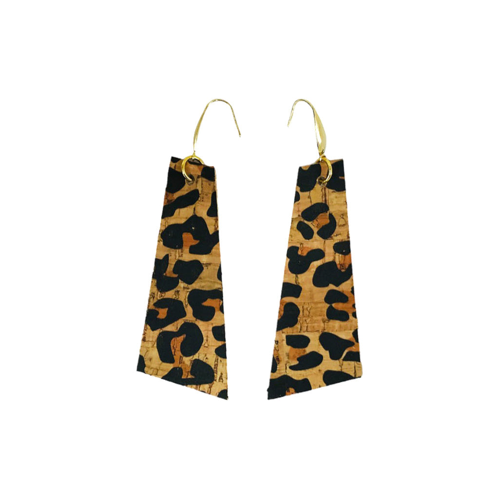 Leopard Cork Statement Earrings