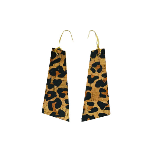 Leopard Cork Statement Earrings