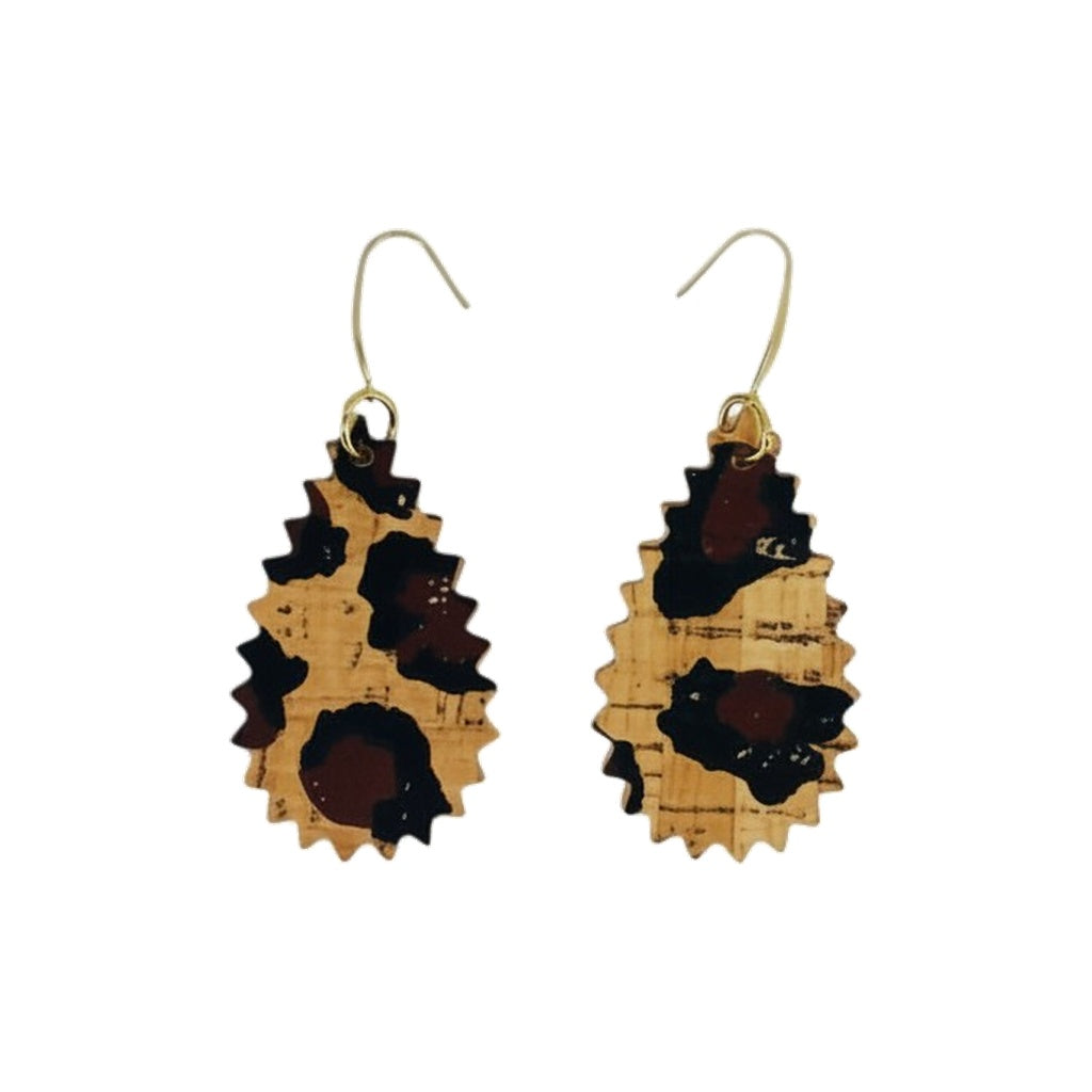 Chocolate Leopard Cork Earrings