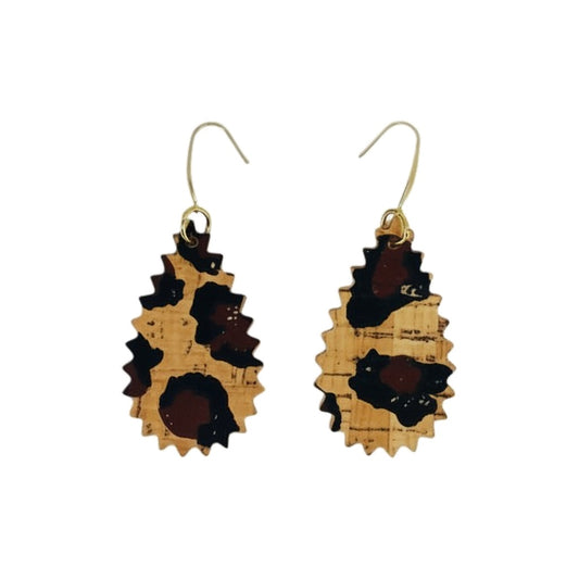 Chocolate Leopard Cork Earrings