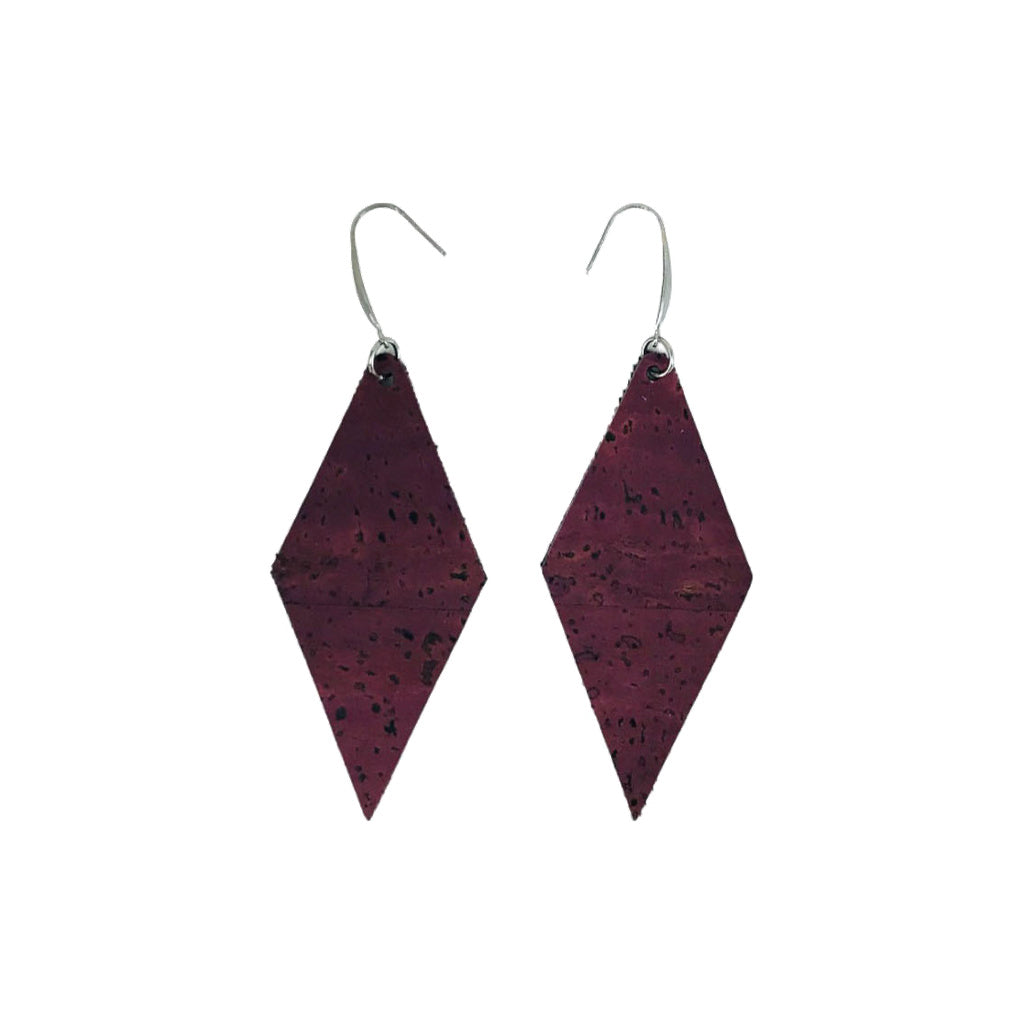 Plum Portuguese Cork Diamond Earrings