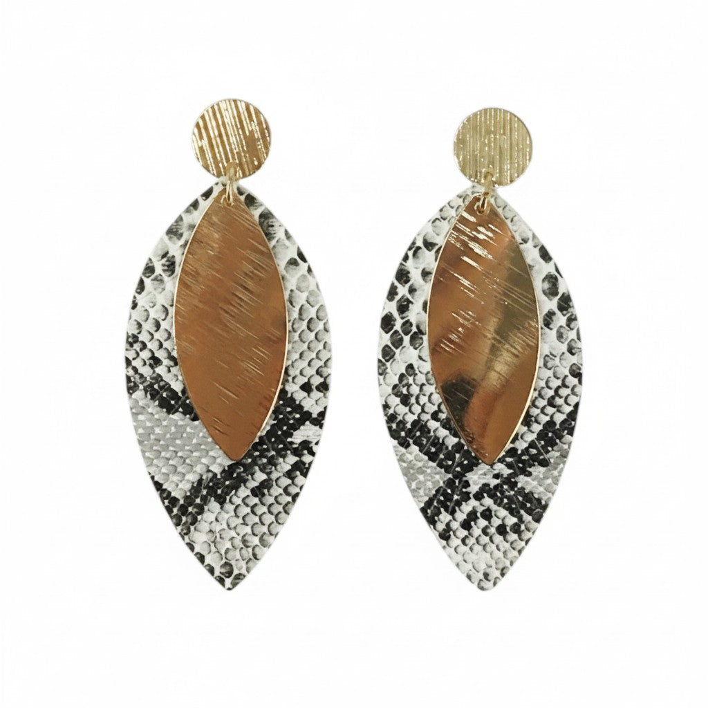 Gilded Serpent Marquise Stud Earrings