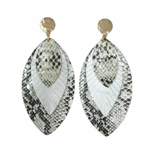 Silver Serpent Luxe Layered Stud Earrings