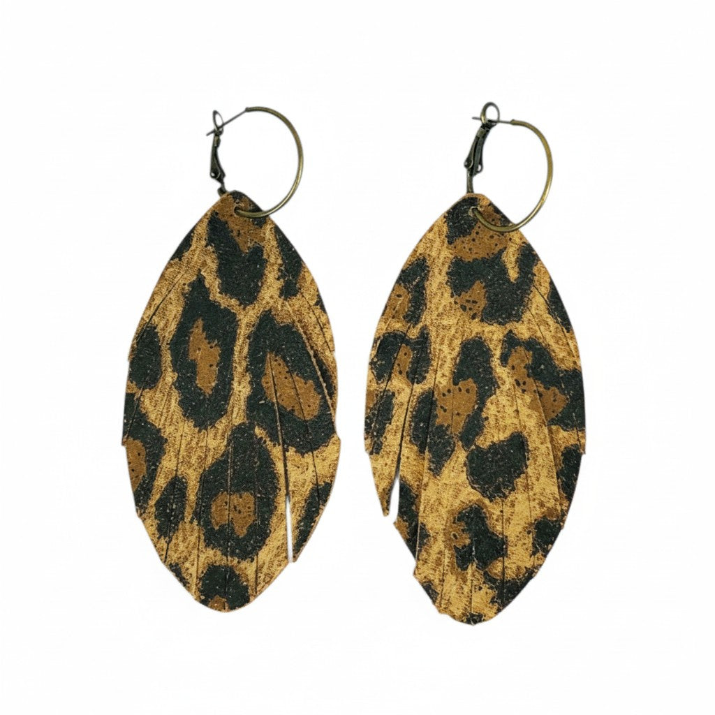 Mustard Wild Fringe Hoop Earrings