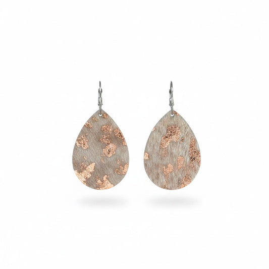 Rose Gold Whisper Hoop Teardrop Earrings