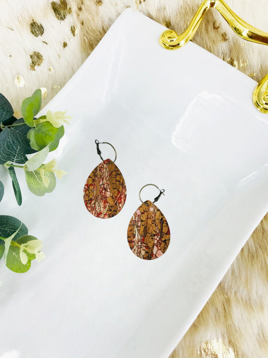 Red Cork Hoop Earrings - E19-3435