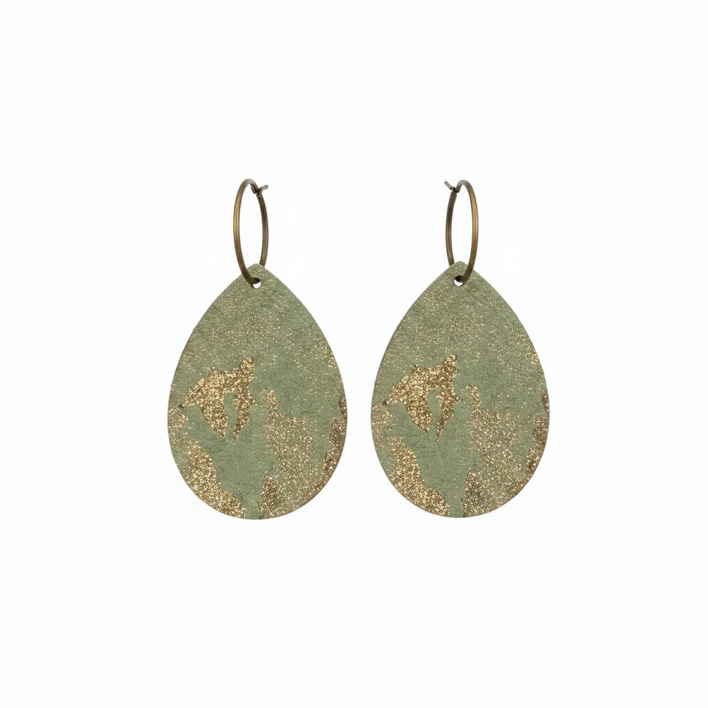 Sunny Basil Teardrop Hoop Earrings