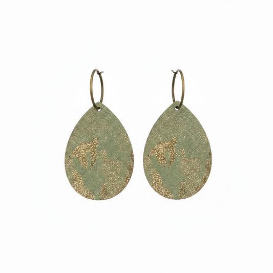 Sunny Basil Teardrop Hoop Earrings
