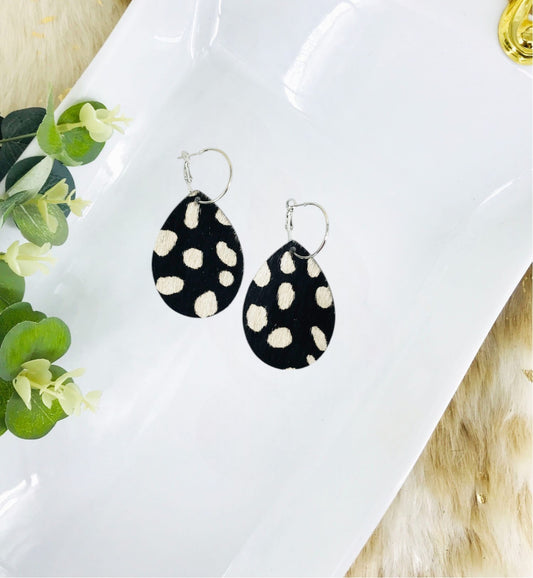 Hair On Leather Hoop Earrings - E19-3461