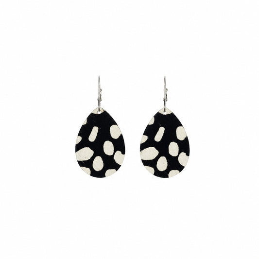 Midnight Spot Hoop Teardrop Earrings