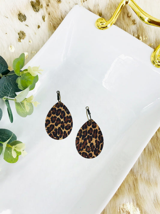 Cork Leather Hoop Earrings - E19-3489