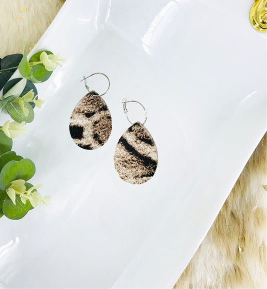 Hair On Leather Hoop Earrings - E19-3491