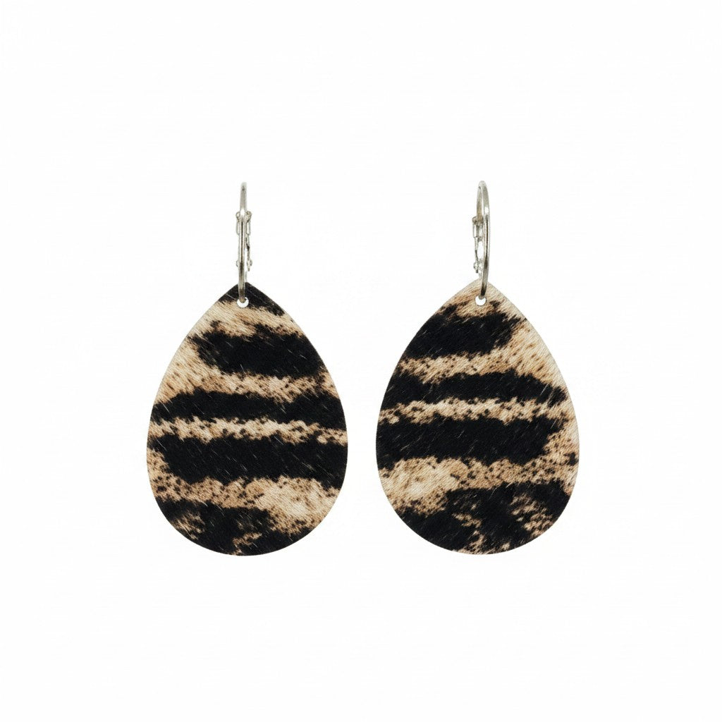 Snowdrift Stripe Hoop Teardrop Earrings