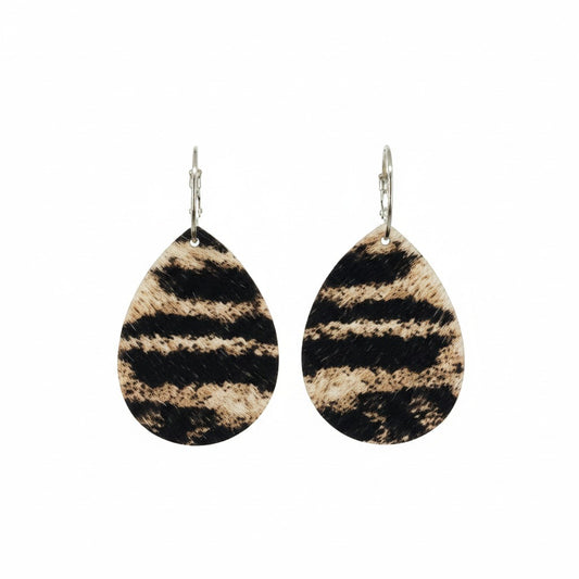 Snowdrift Stripe Hoop Teardrop Earrings