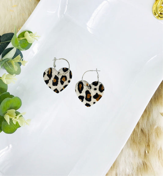 Hair On Leather Hoop Earrings - E19-3500