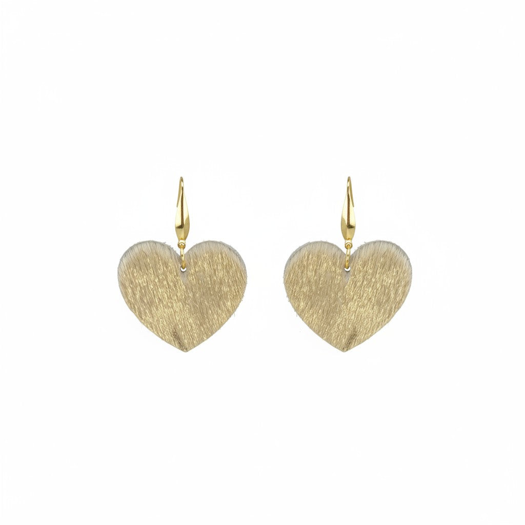 Golden Gleam Heart Earrings