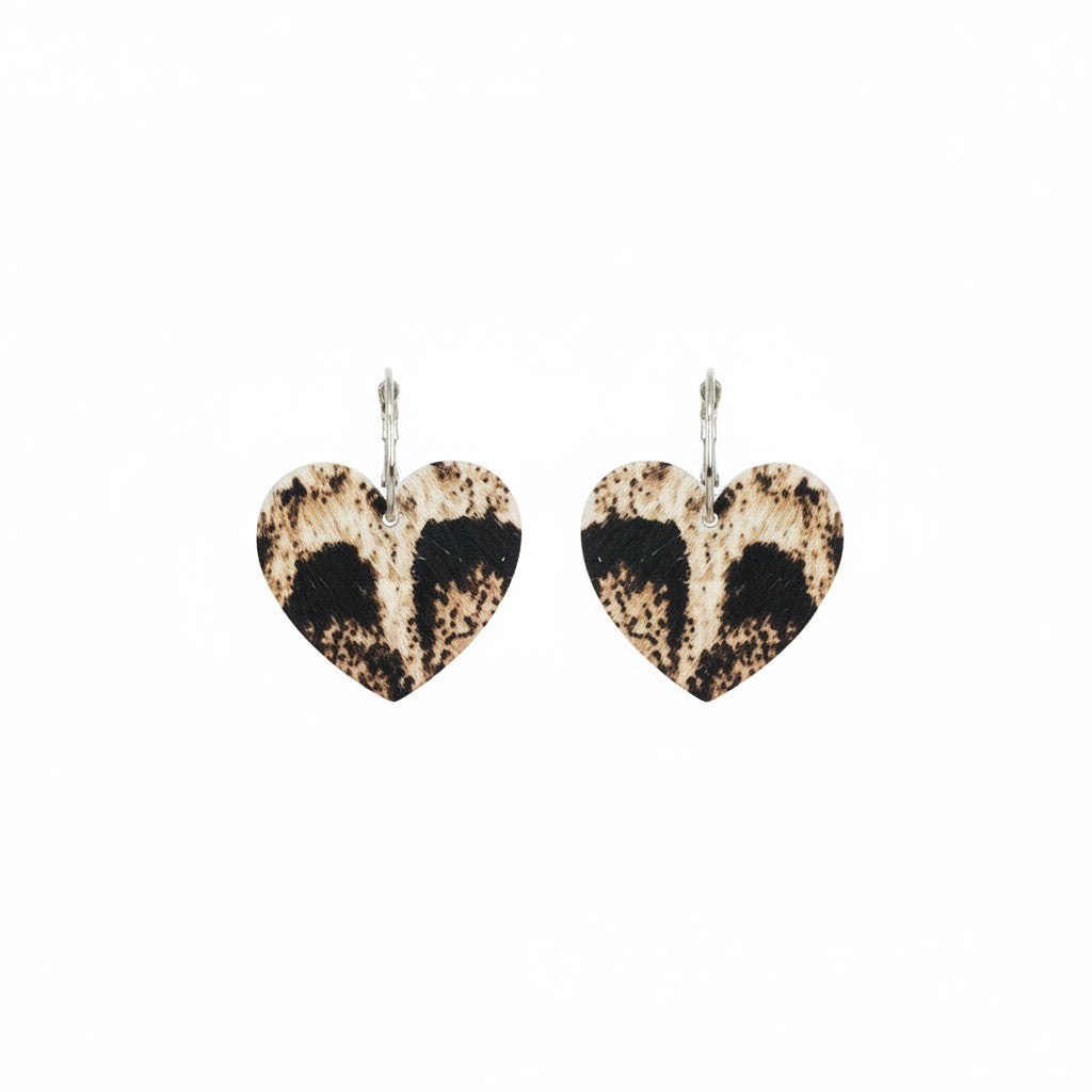 Snowdrift Stripe Heart Hoop Earrings